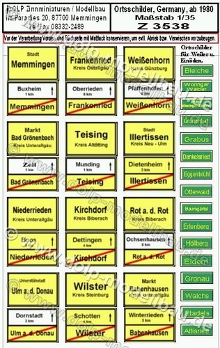 Z 3538 - town signs, Germany since 1980